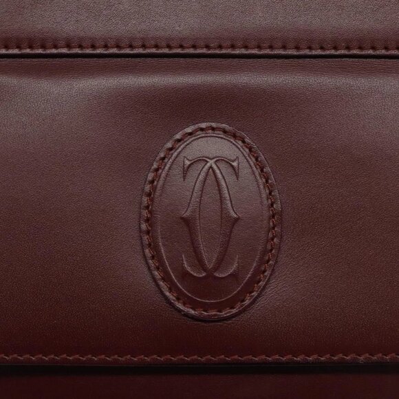 CARTIER Must Line Clutch Bag Leather Bordeaux Gold - Picture 7 of 15